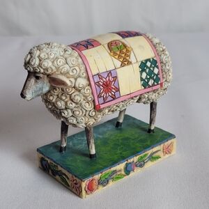 Jim Shore 2003 Heartwood Creek Sheep "PEACE in the VALLEY" with Patchwork Quilt